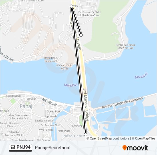 PNJ94 Bus Line Map