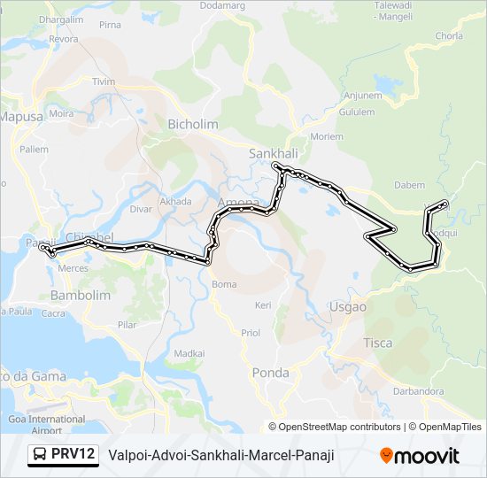 PRV12 Bus Line Map