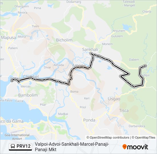 PRV12 Bus Line Map