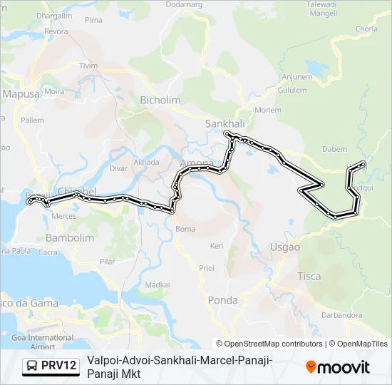 PRV12 Bus Line Map