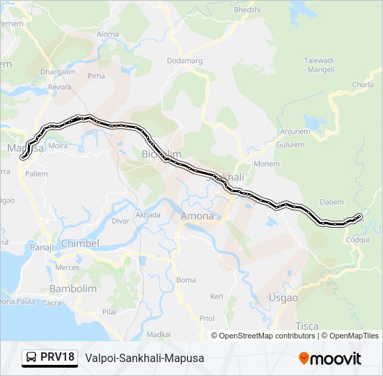 PRV18 Bus Line Map