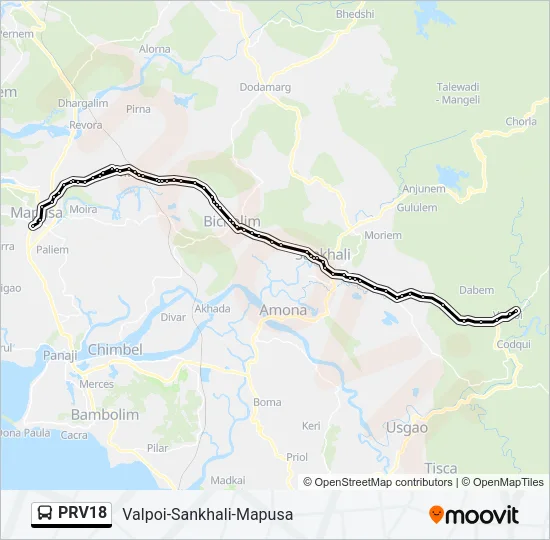 PRV18 Bus Line Map