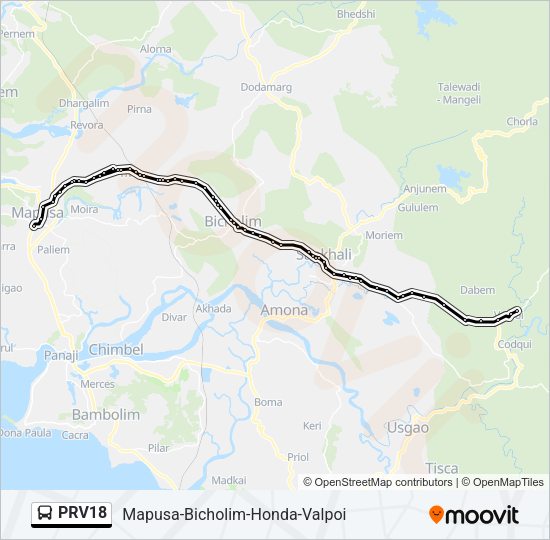 PRV18 Bus Line Map