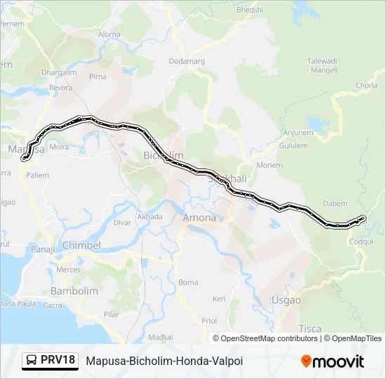 PRV18 Bus Line Map