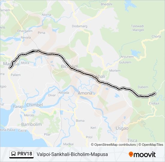 PRV18 Bus Line Map