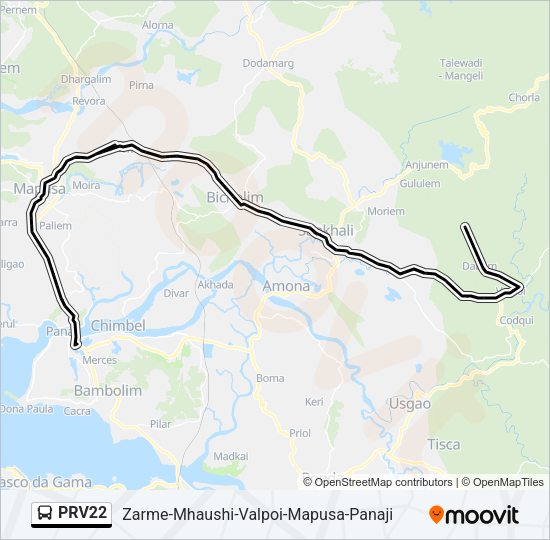 PRV22 Bus Line Map