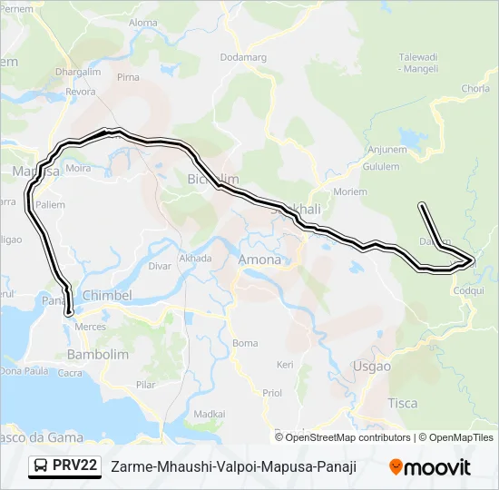 PRV22 Bus Line Map