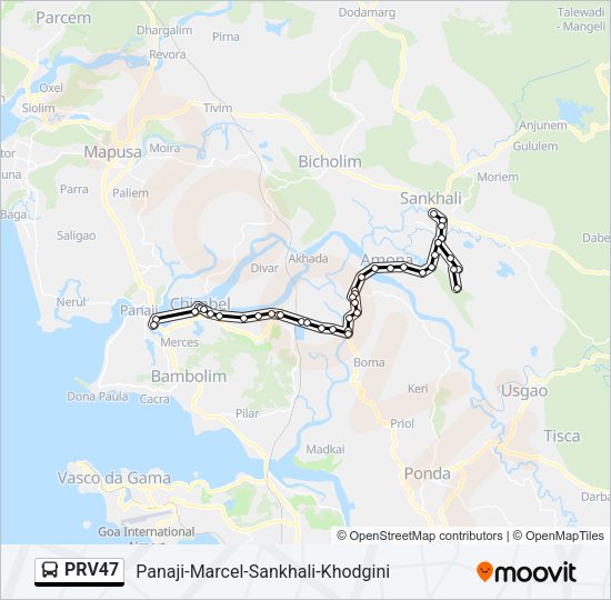 PRV47 Bus Line Map