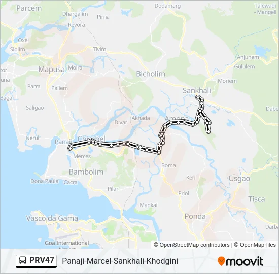 PRV47 Bus Line Map