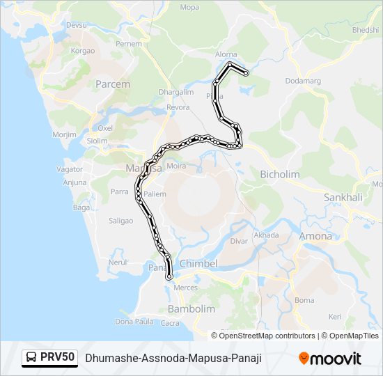 PRV50 Bus Line Map