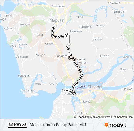 PRV53 Bus Line Map