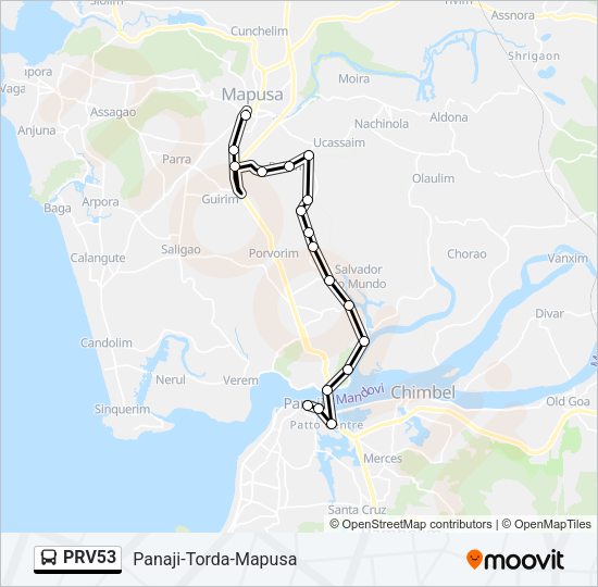 PRV53 Bus Line Map