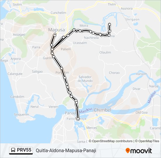 PRV55 Bus Line Map