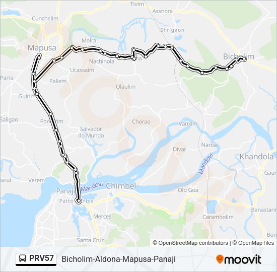 PRV57 Bus Line Map