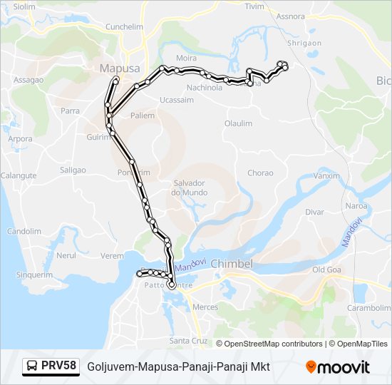 PRV58 Bus Line Map