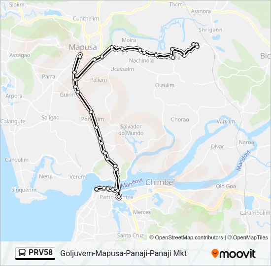 PRV58 Bus Line Map