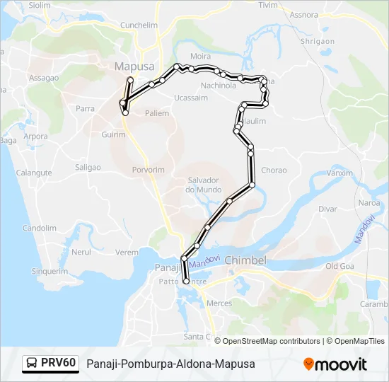 PRV60 Bus Line Map