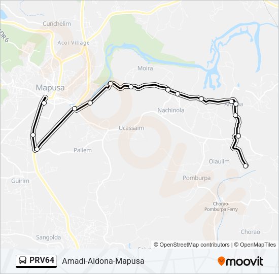 PRV64 Bus Line Map