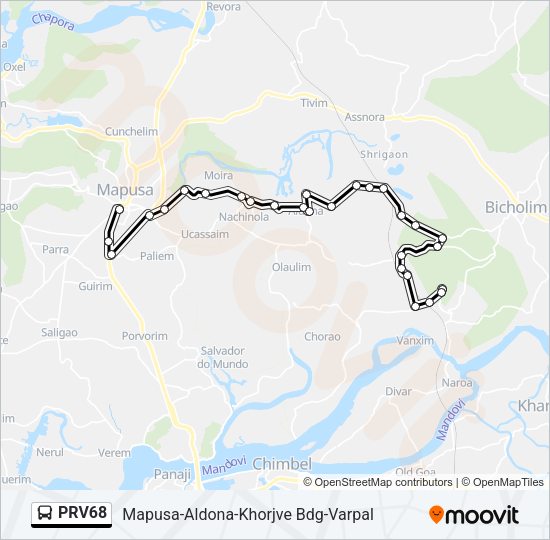 PRV68 Bus Line Map