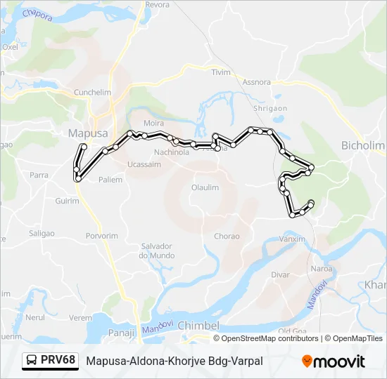 PRV68 Bus Line Map