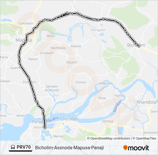 PRV70 Bus Line Map