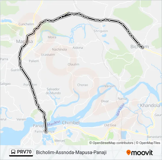 PRV70 Bus Line Map