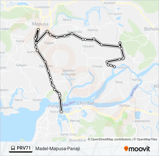 PRV71 Bus Line Map