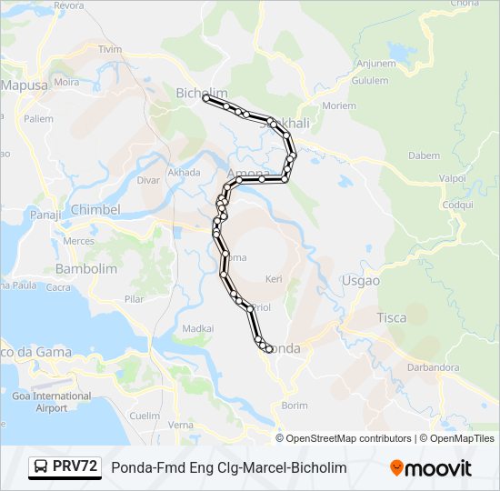 PRV72 Bus Line Map