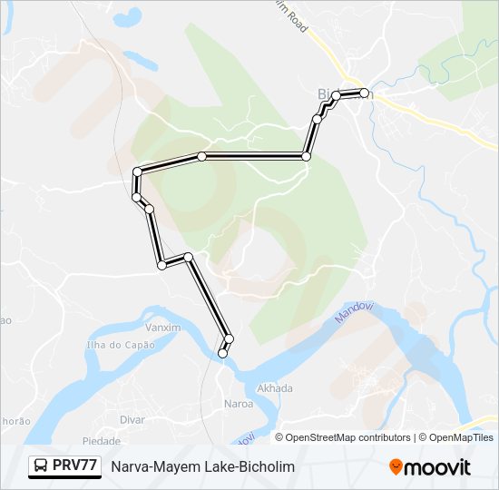 PRV77 Bus Line Map