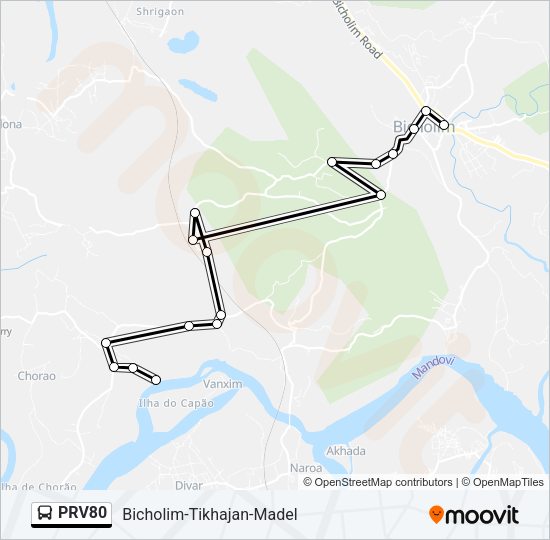 PRV80 Bus Line Map