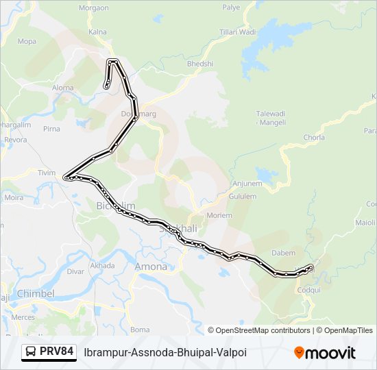 PRV84 Bus Line Map