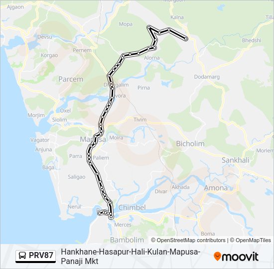 PRV87 Bus Line Map