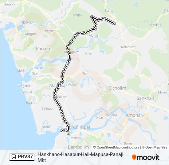 PRV87 Bus Line Map