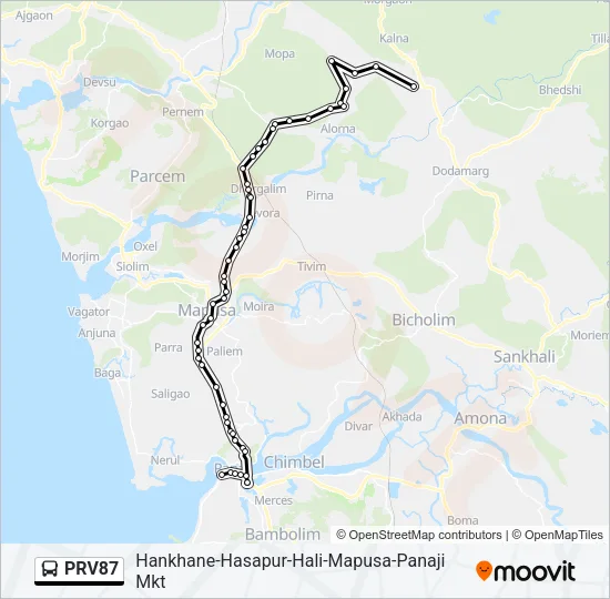PRV87 Bus Line Map
