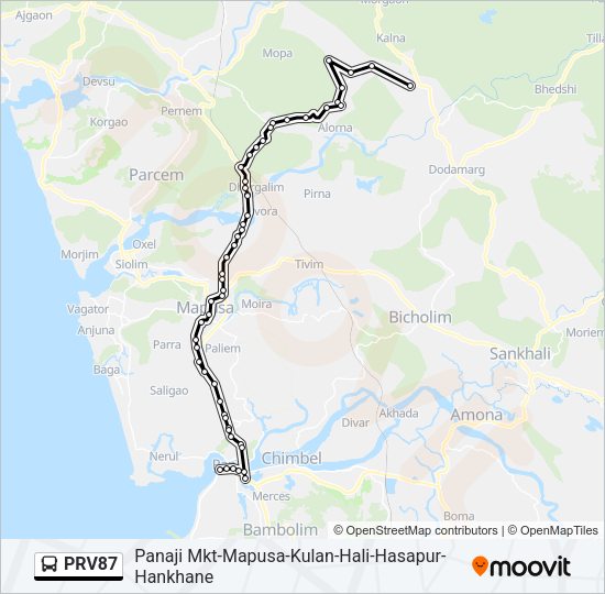 PRV87 Bus Line Map