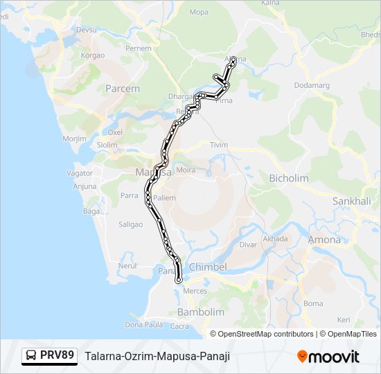 PRV89 Bus Line Map