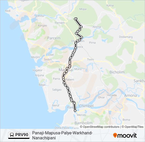 PRV90 Bus Line Map