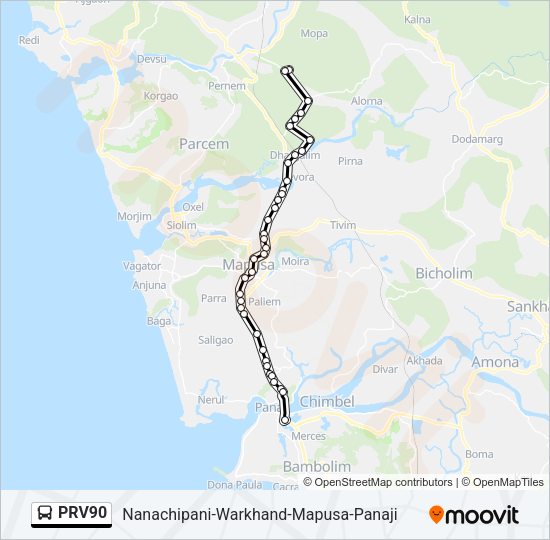 PRV90 Bus Line Map