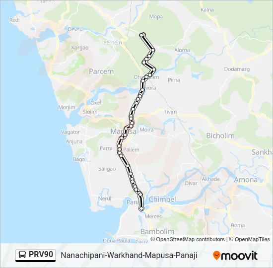 PRV90 Bus Line Map