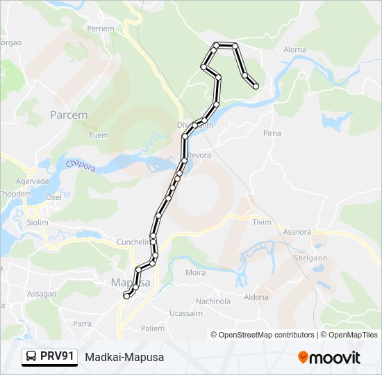 PRV91 Bus Line Map