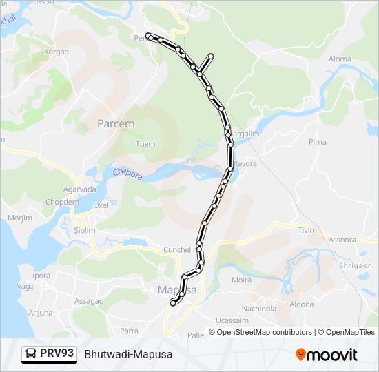 PRV93 Bus Line Map