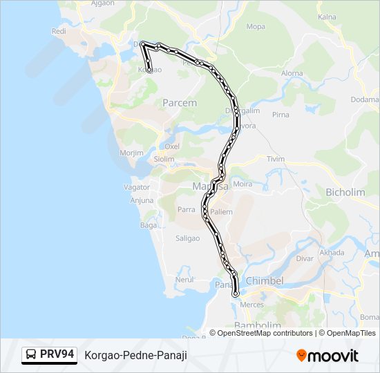 PRV94 Bus Line Map