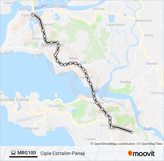 MRG100 Bus Line Map