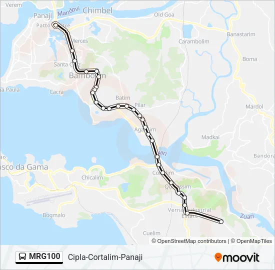 MRG100 Bus Line Map