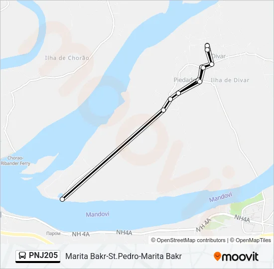 PNJ205 Bus Line Map