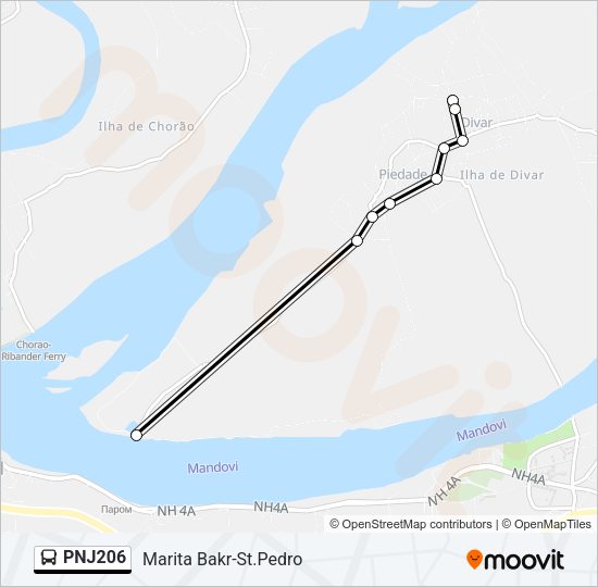 PNJ206 Bus Line Map