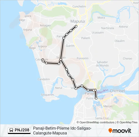 PNJ208 Bus Line Map