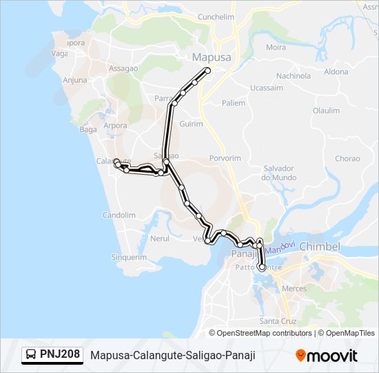 PNJ208 Bus Line Map