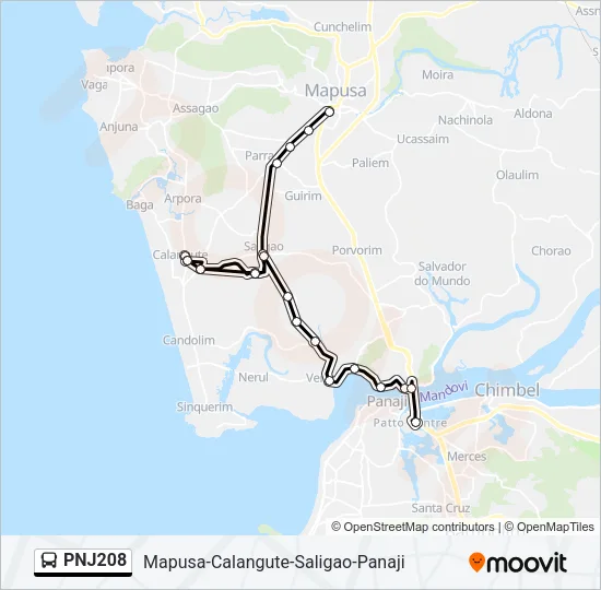 PNJ208 Bus Line Map