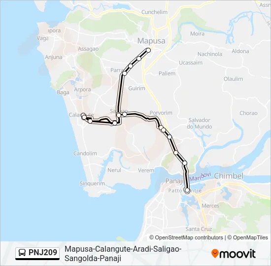 PNJ209 Bus Line Map